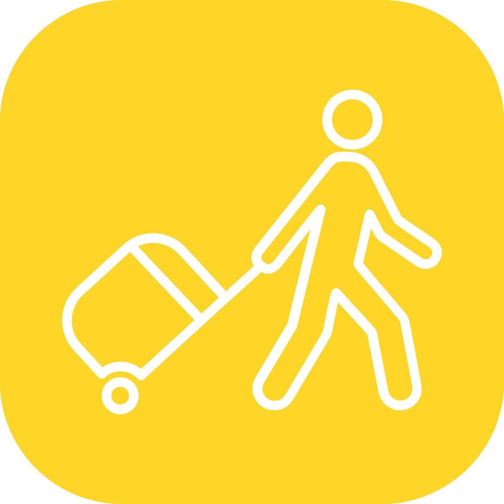 Walking with Luggage Vector Icon