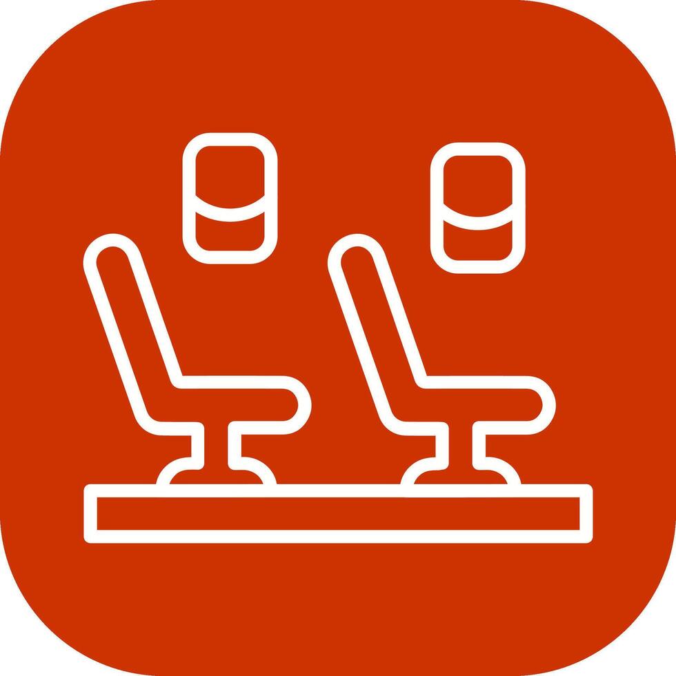 asientos en icono de vector de avión
