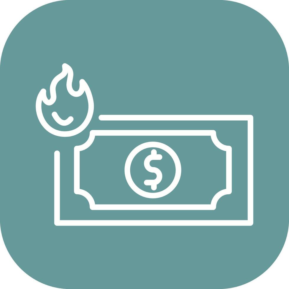 Dollar on Fire Vector Icon