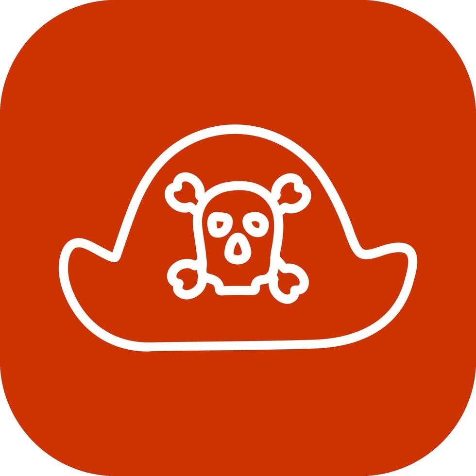 pirata en icono de vector de sombrero