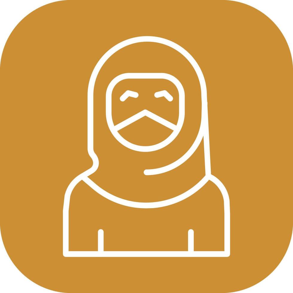 mujer con icono de vector de niqab