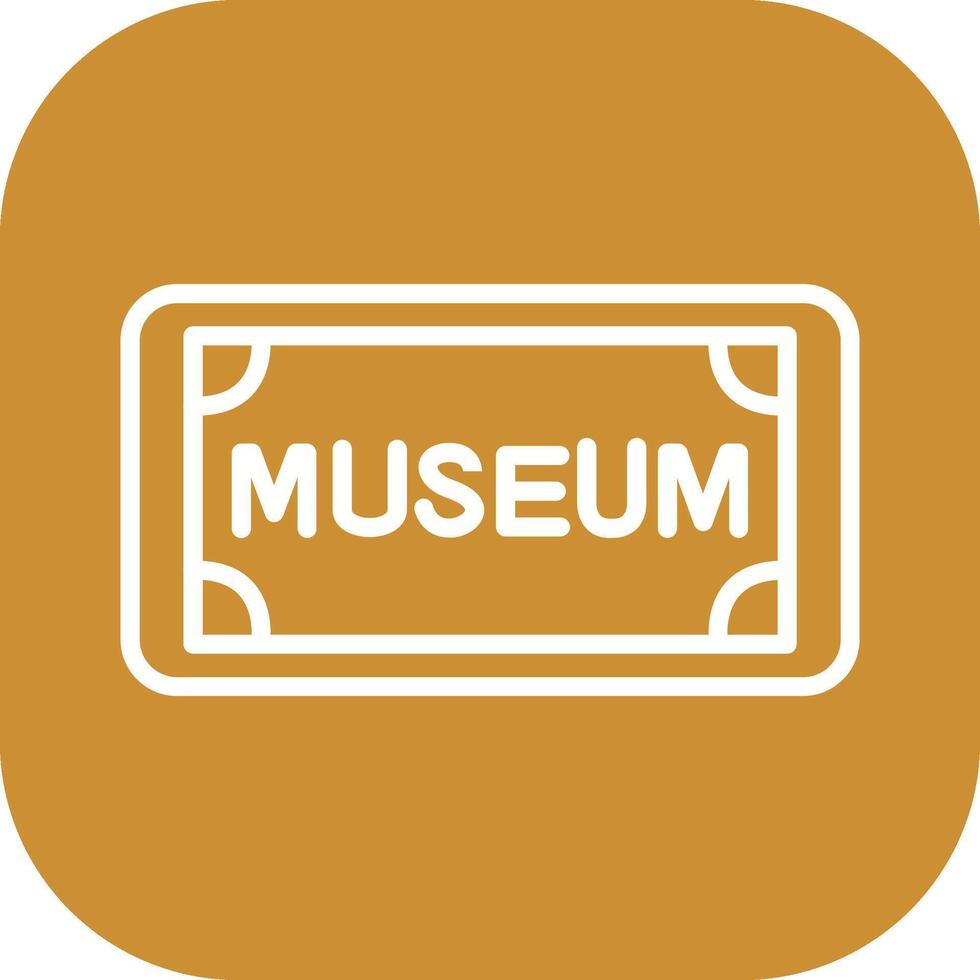 icono de vector de etiqueta de museo