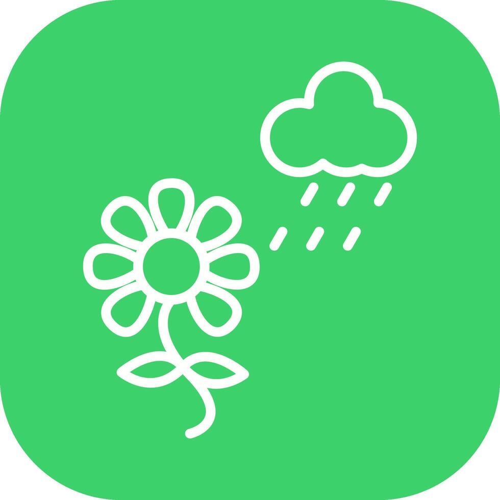 Flower with rain Vector Icon