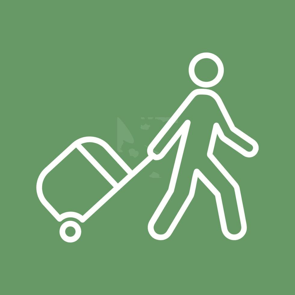 Walking with Luggage Vector Icon