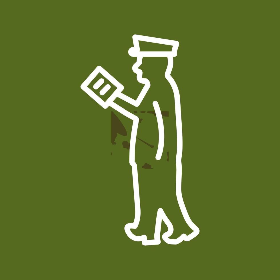 Guard Checking Passport Vector Icon