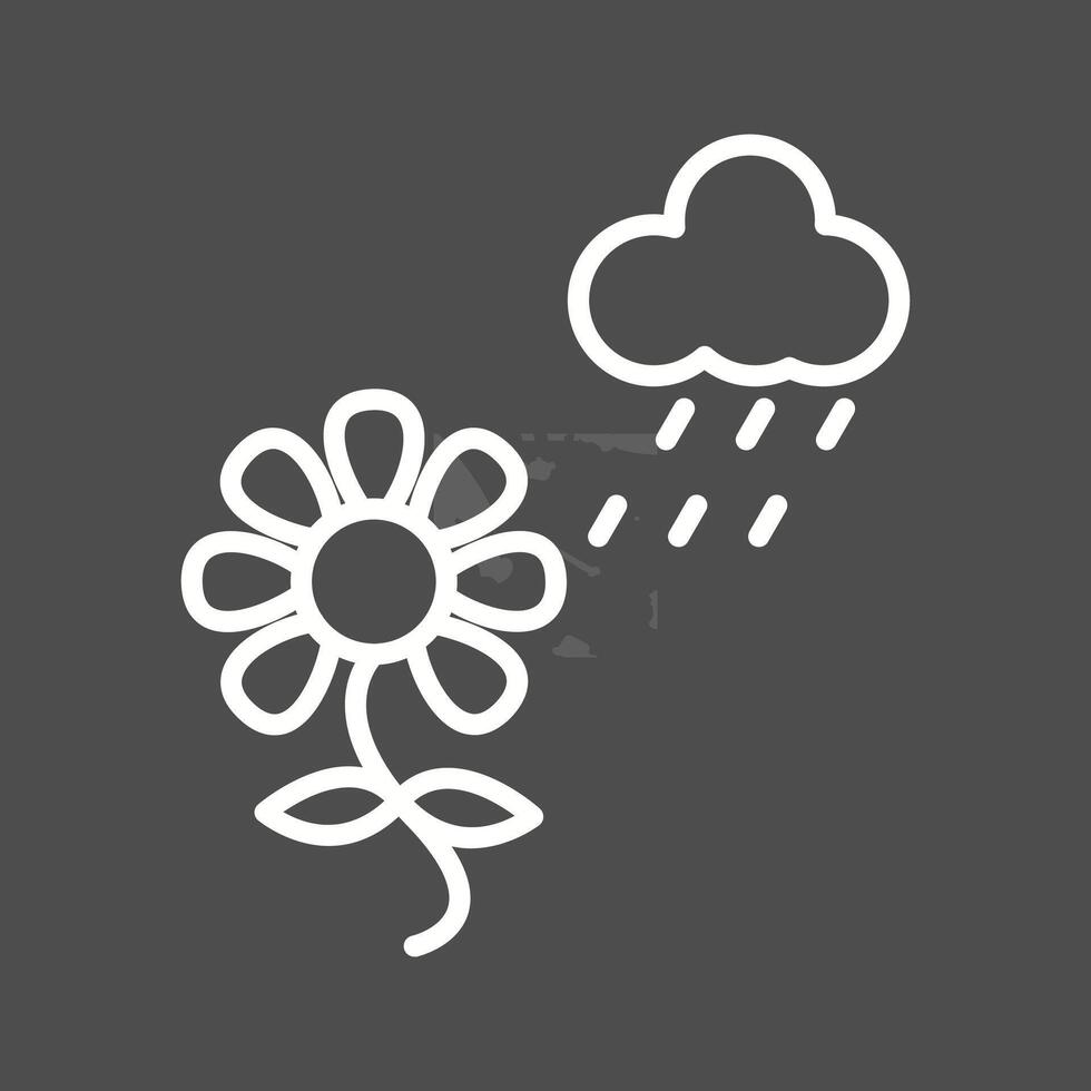 Flower with rain Vector Icon