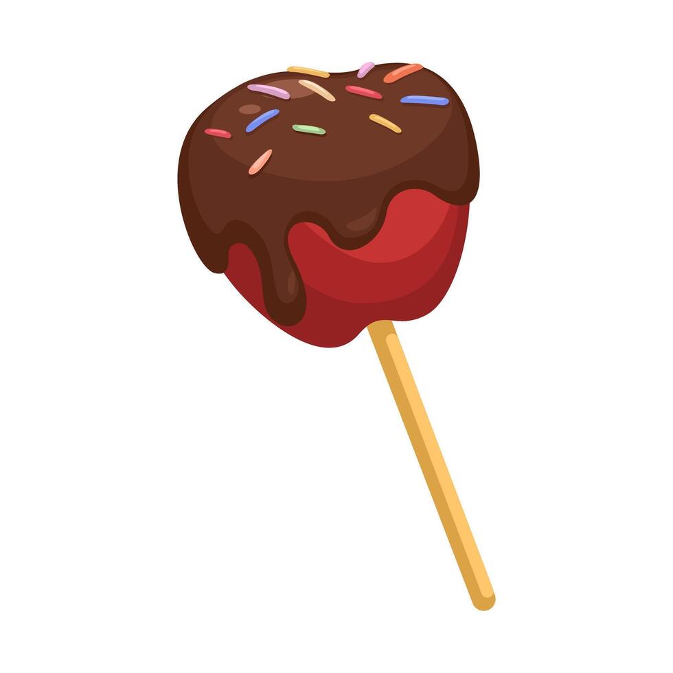 chocolate manzana caramelo dibujos animados ilustración vector