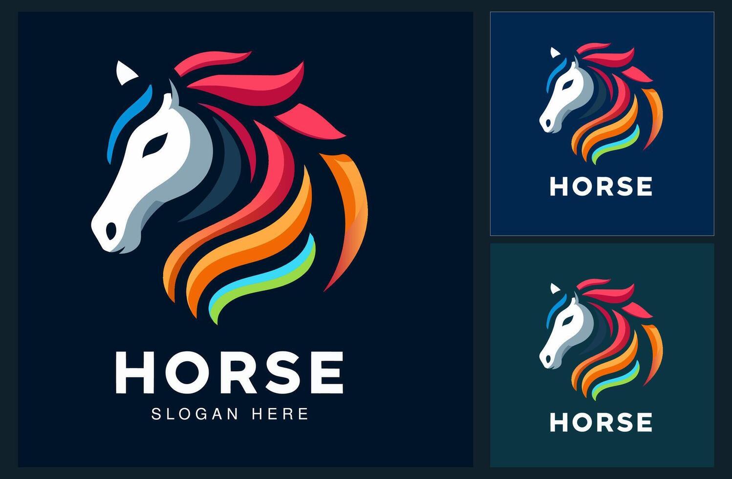 caballo logo con vistoso concepto, degradado vistoso estilo vector