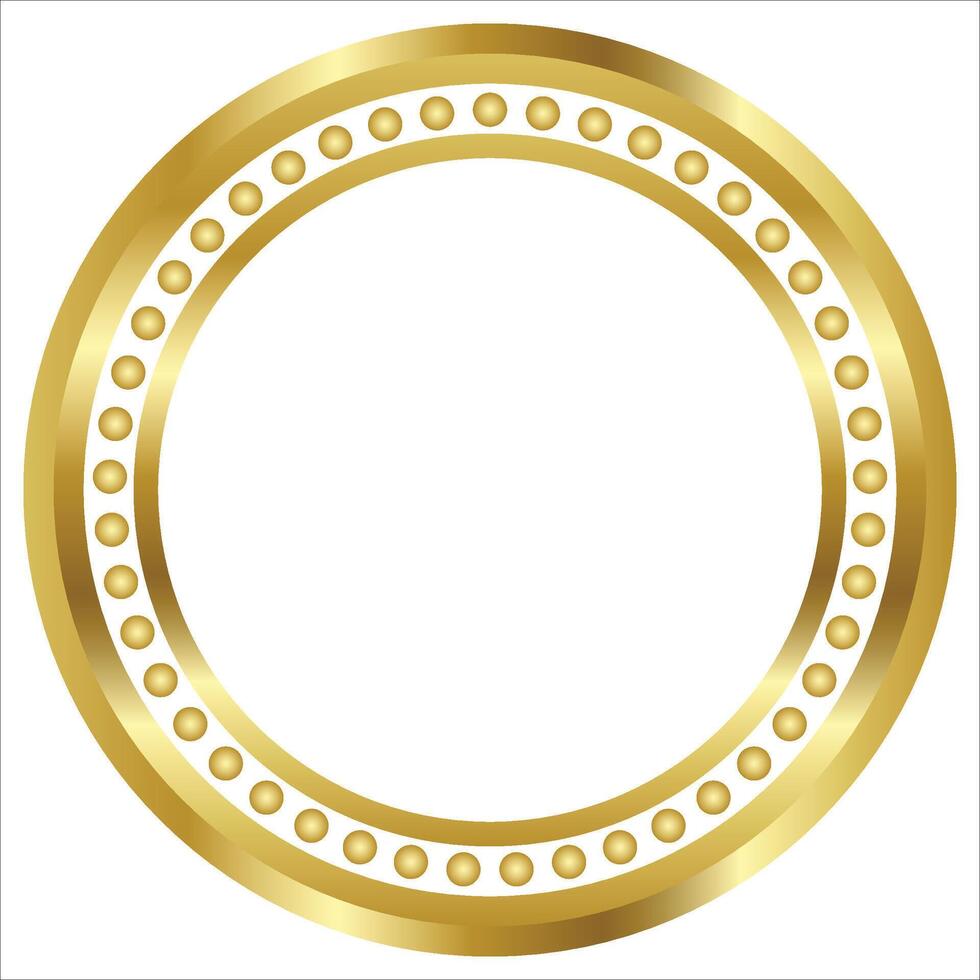 Golden circle frame text box with gold award ribbon icon anniversary badge vector