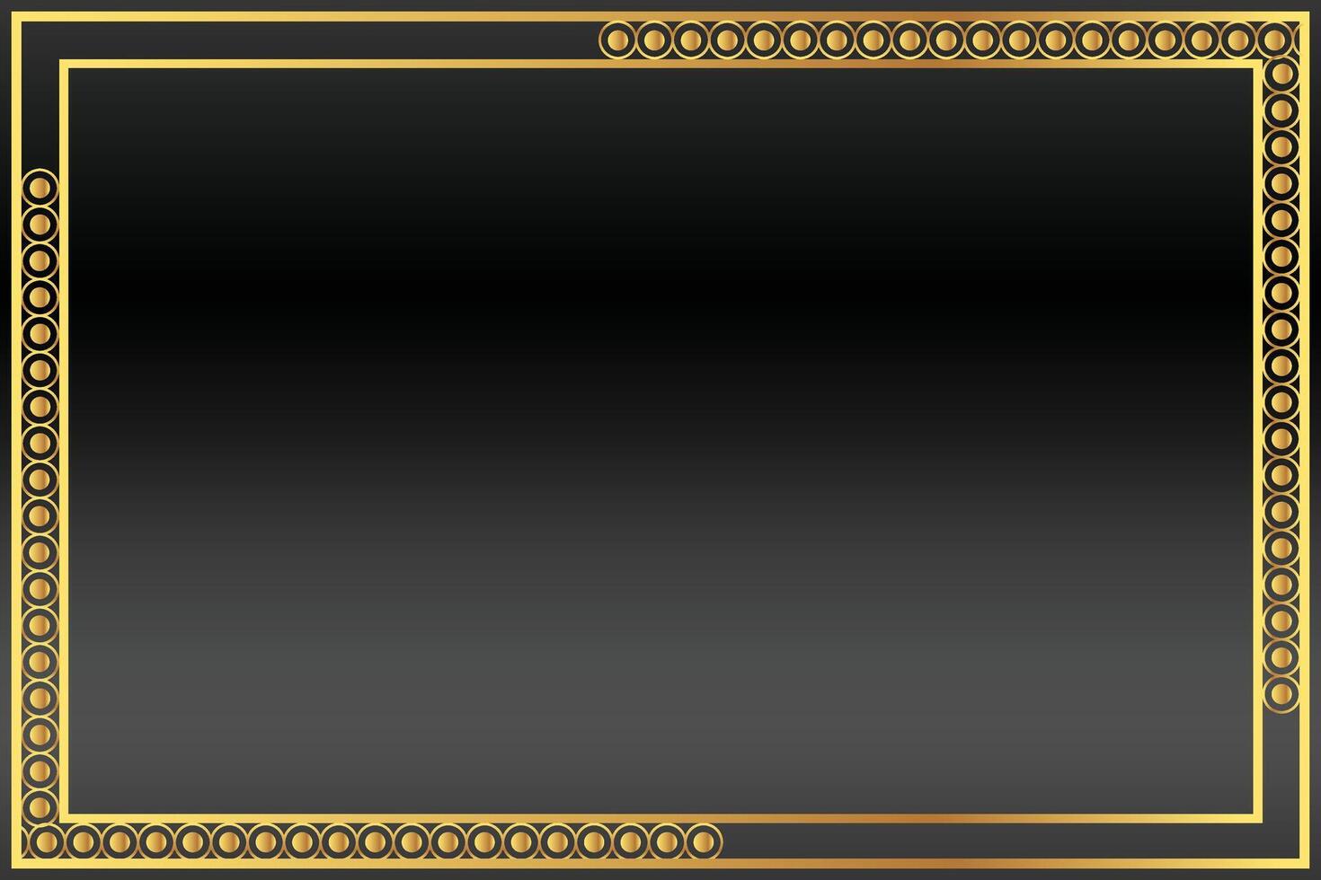 Rectangle golden frame border vector