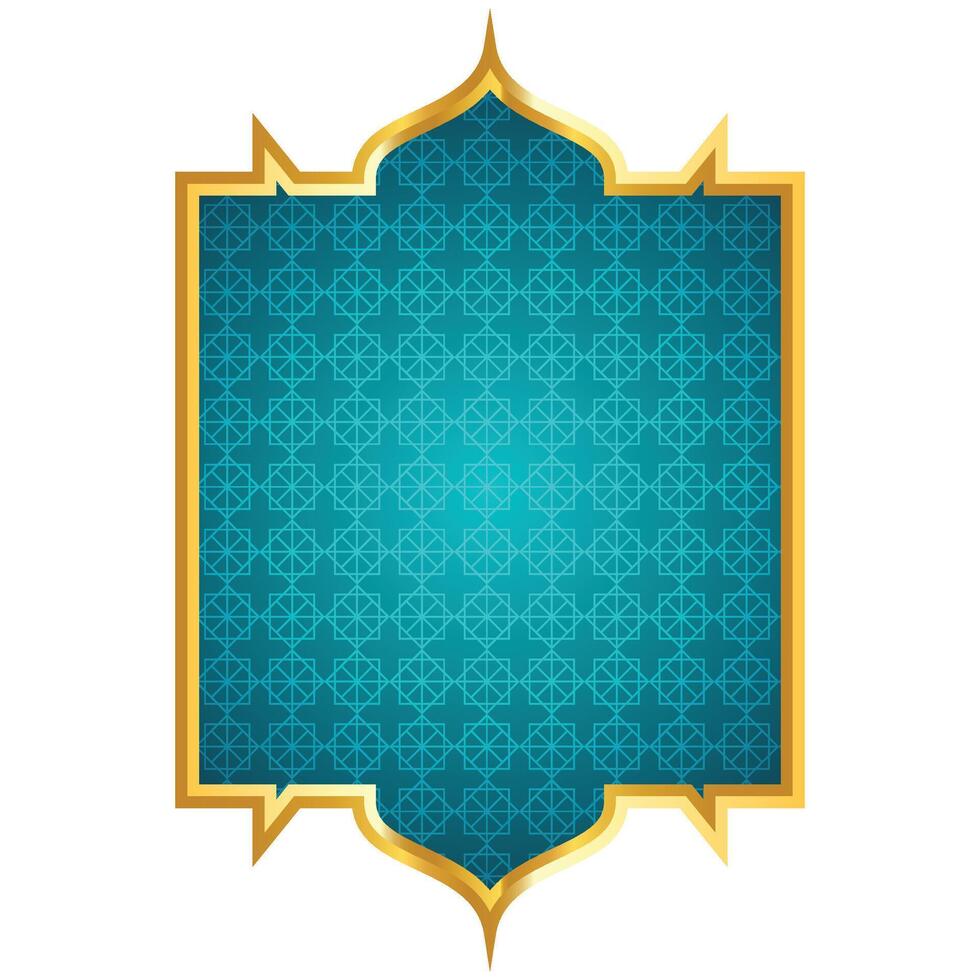 luxury golden arabic islamic text box title frame border set with ornamental illustration vector