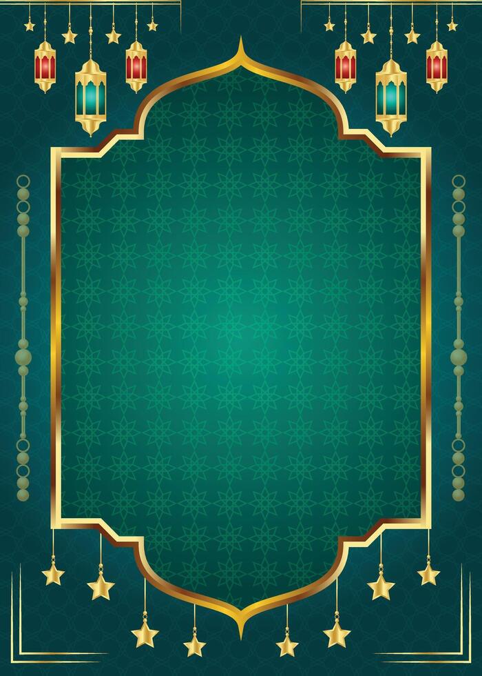 Arabic islamic ramadan kareem mandala ornamental flyer banner with ramadhan lantern eid al fitr background vector