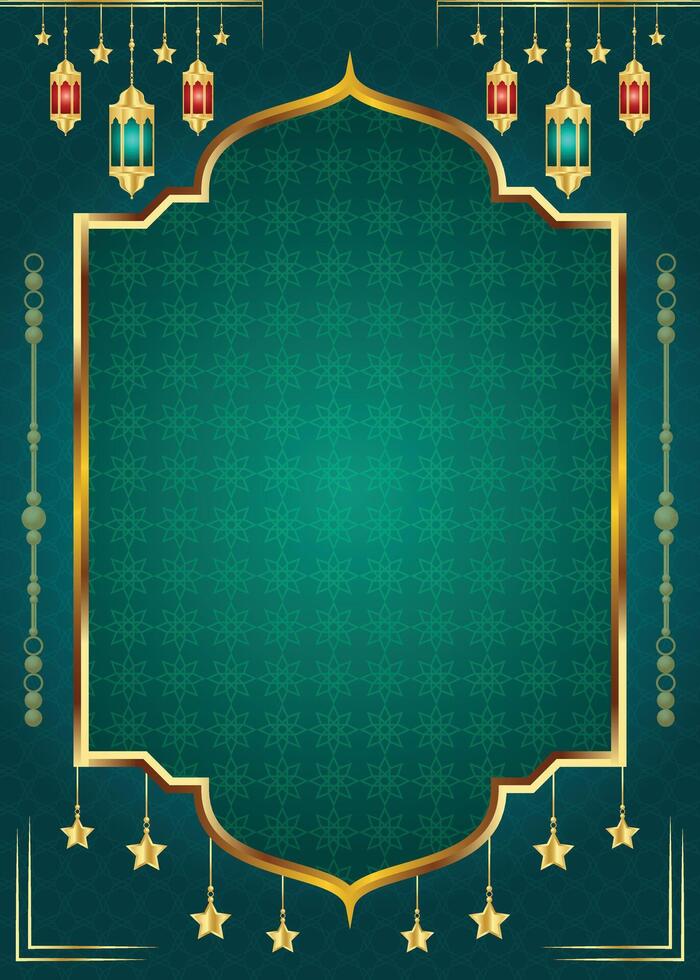 Arabic islamic ramadan kareem mandala ornamental flyer banner with ramadhan lantern eid al fitr background vector