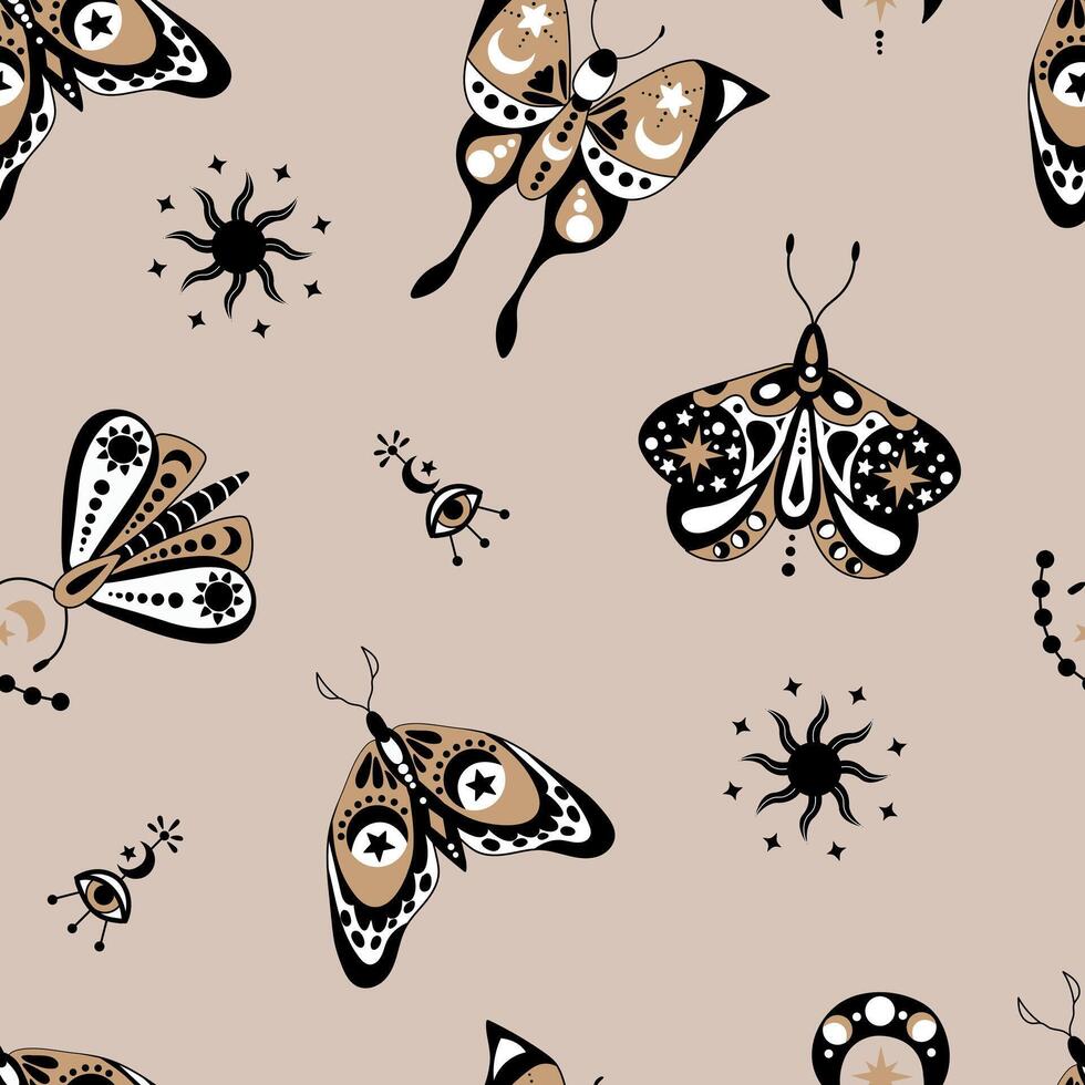 Mystic Seamless Pattern. Design for fabric, textiles, wallpaper, packaging. vector