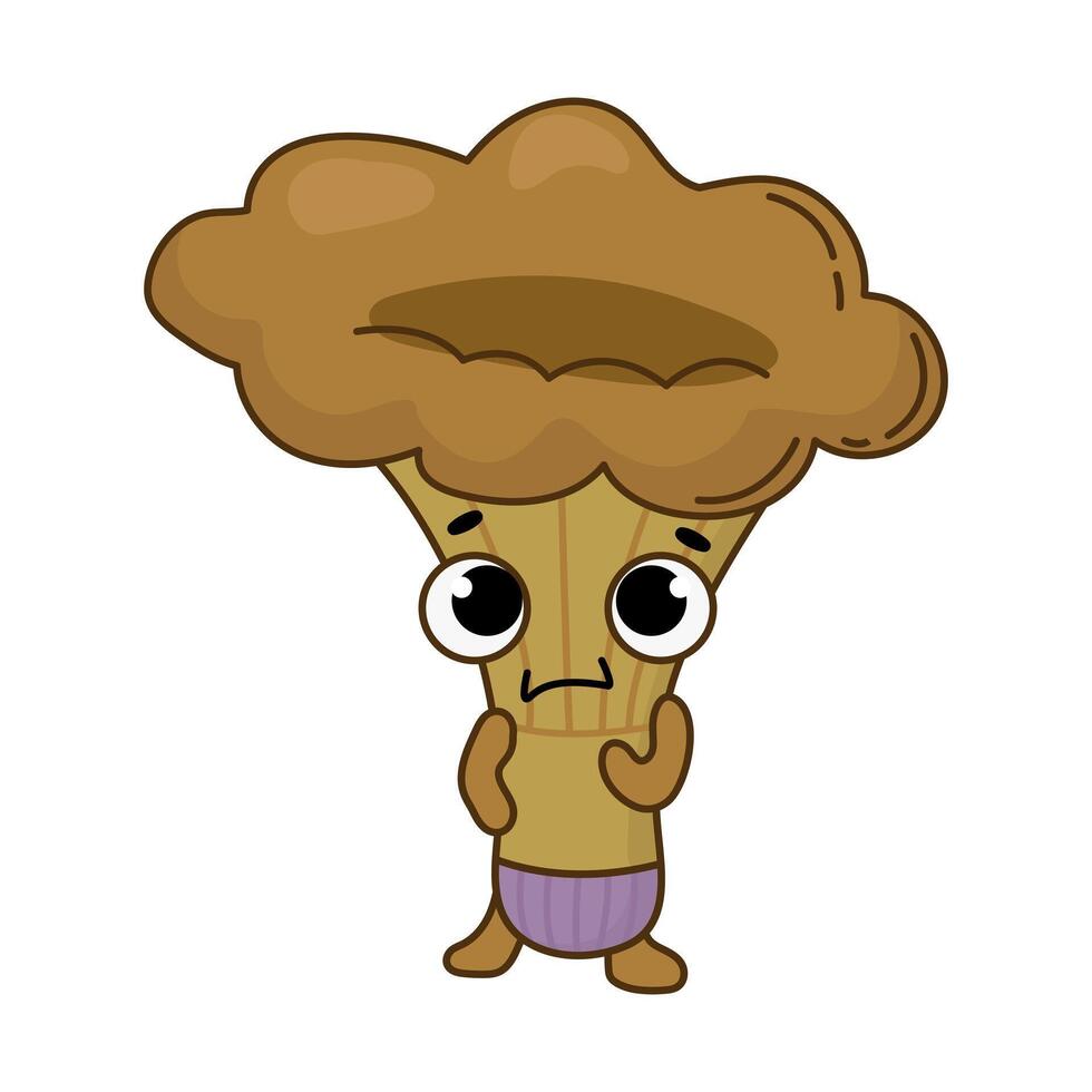 Cute Retro mushroom character vector