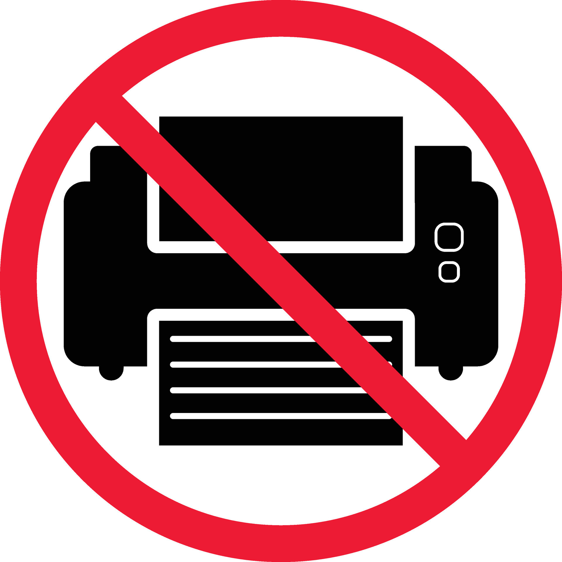 No Printing Prohibition Sign Symbol 40109310 Vector Art at Vecteezy