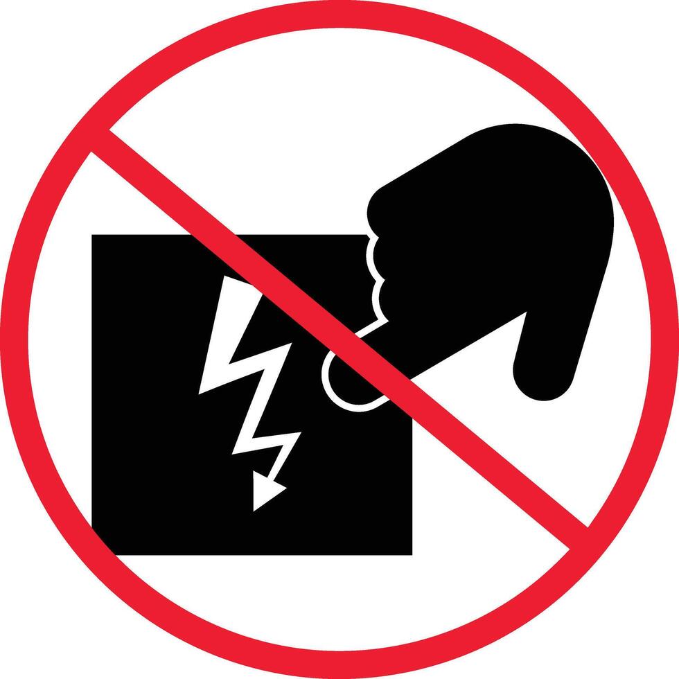 Do Not Touch Electric Shock Surface Prohibition Sign Symbol vector