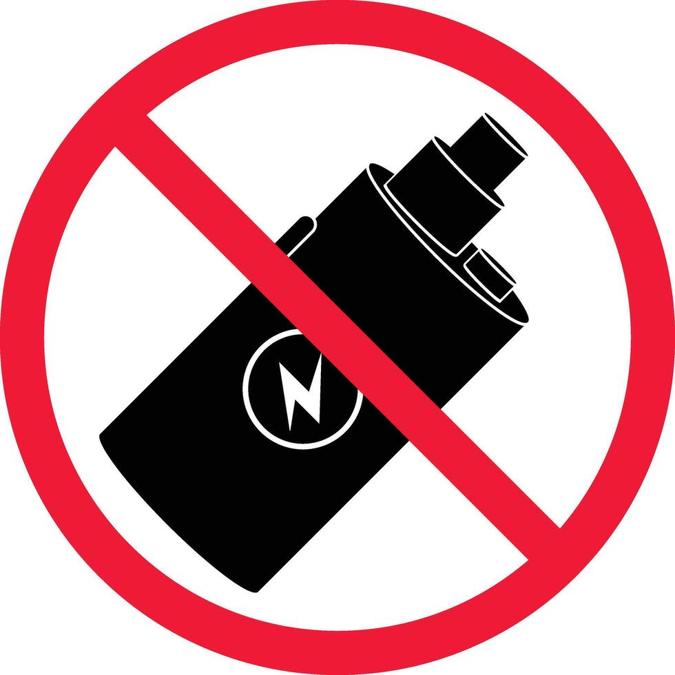 No Vaping Prohibition Sign Symbol vector