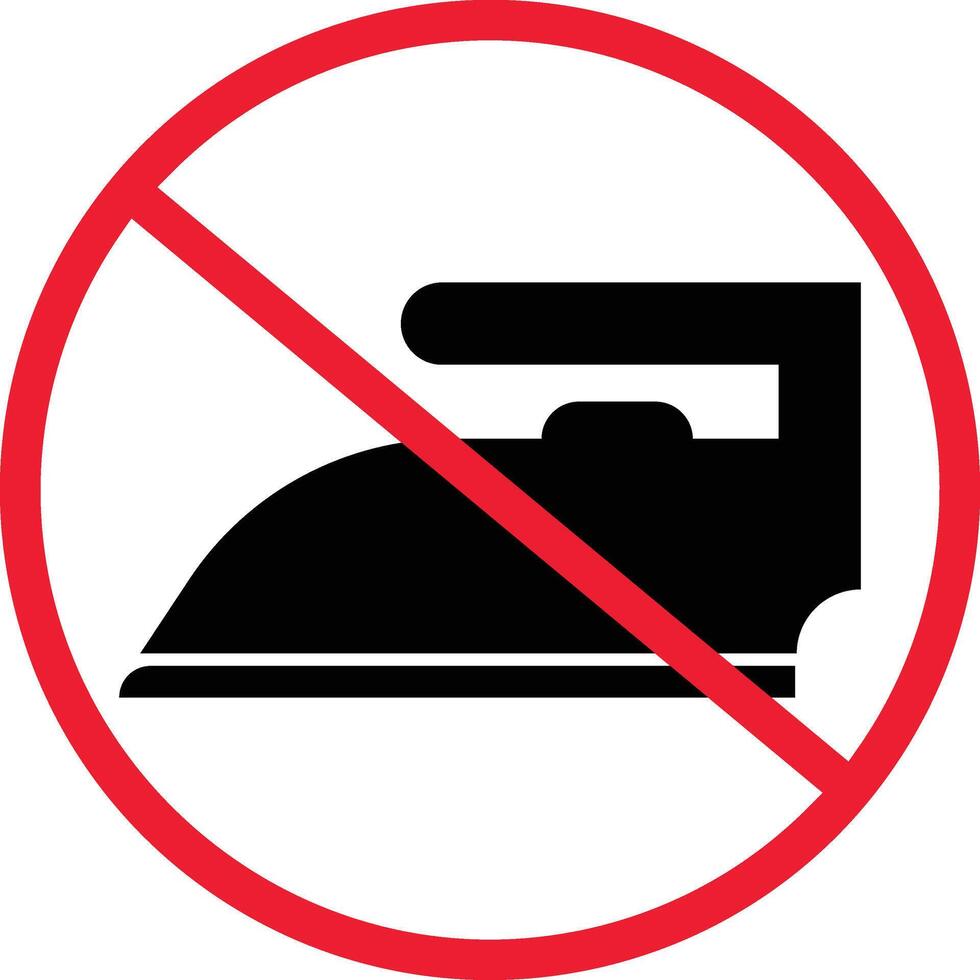 No Flat Iron Prohibition Sign Symbol vector