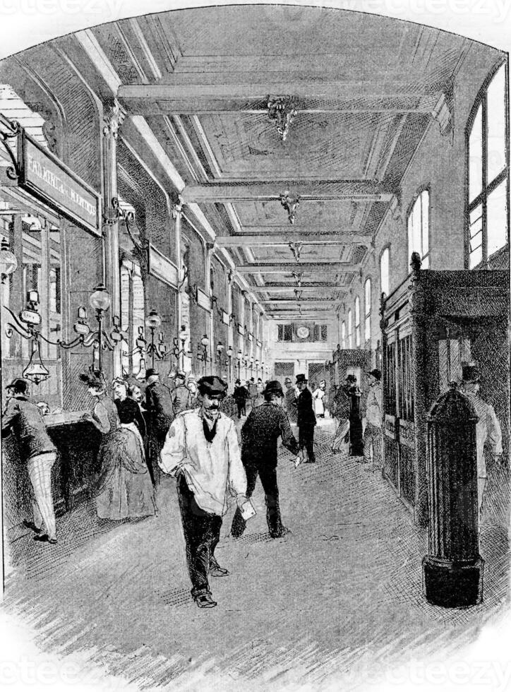 Lobby of the Hotel des Postes in Chartres, Paris, France. photo