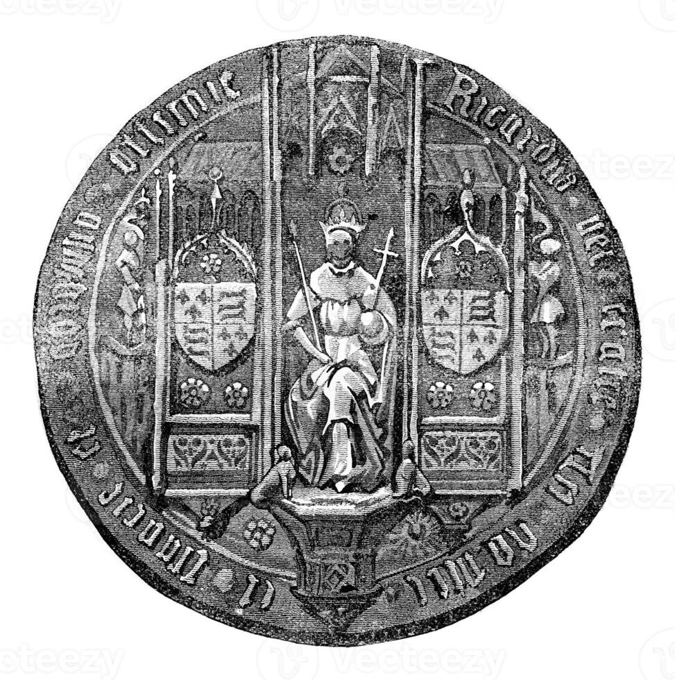 Seal of Richard III, vintage engraving. photo