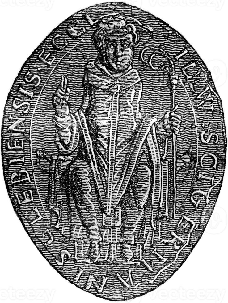 Seal of the Cathedral of Selby, vintage engraving. photo