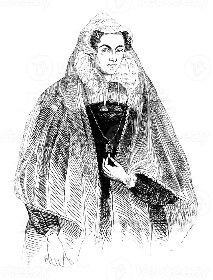 Mary Stuart, vintage engraving. photo