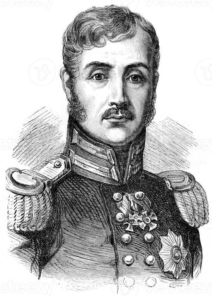 Frederick William III, vintage engraving. photo