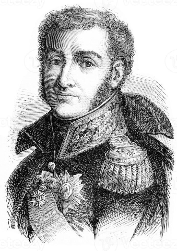 Bertrand, vintage engraving. photo