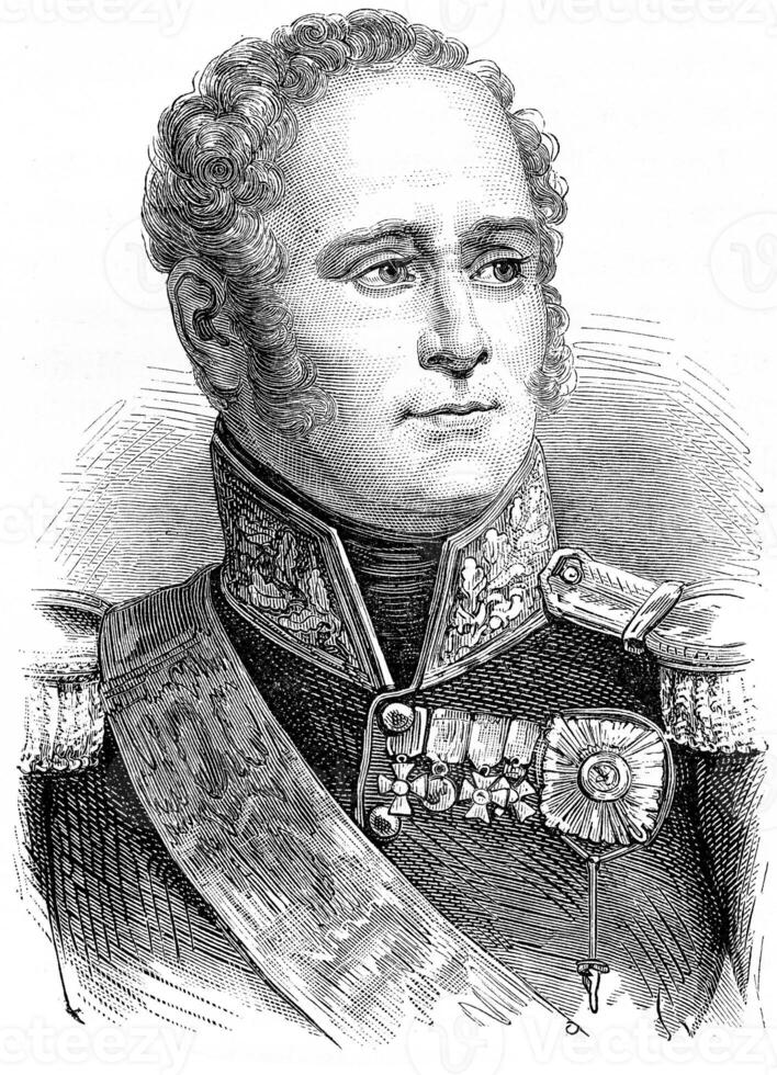 Alexander I, vintage engraving. photo