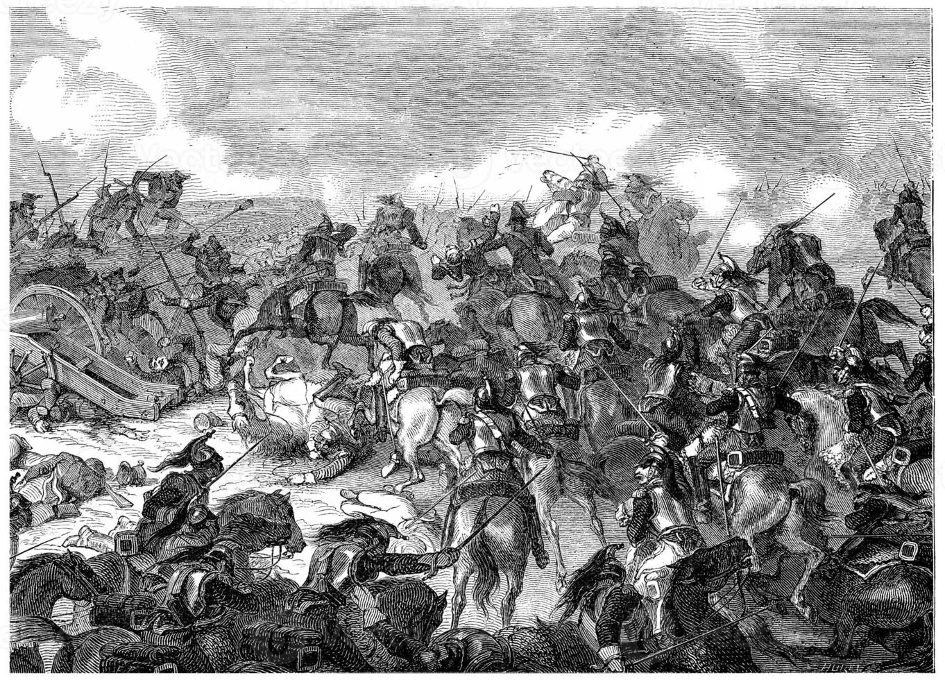 Battle of Borodino, vintage engraving. photo