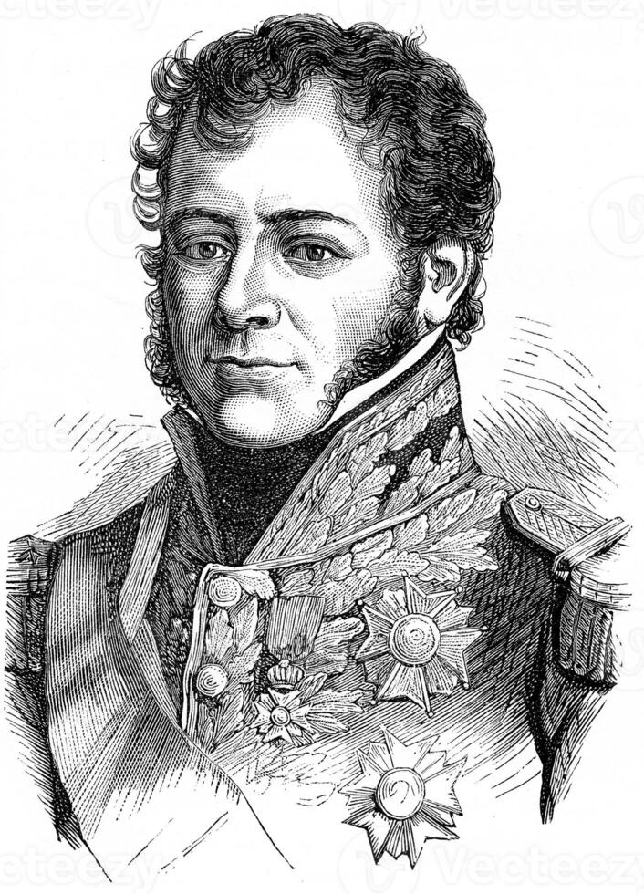 Maison, vintage engraving. photo