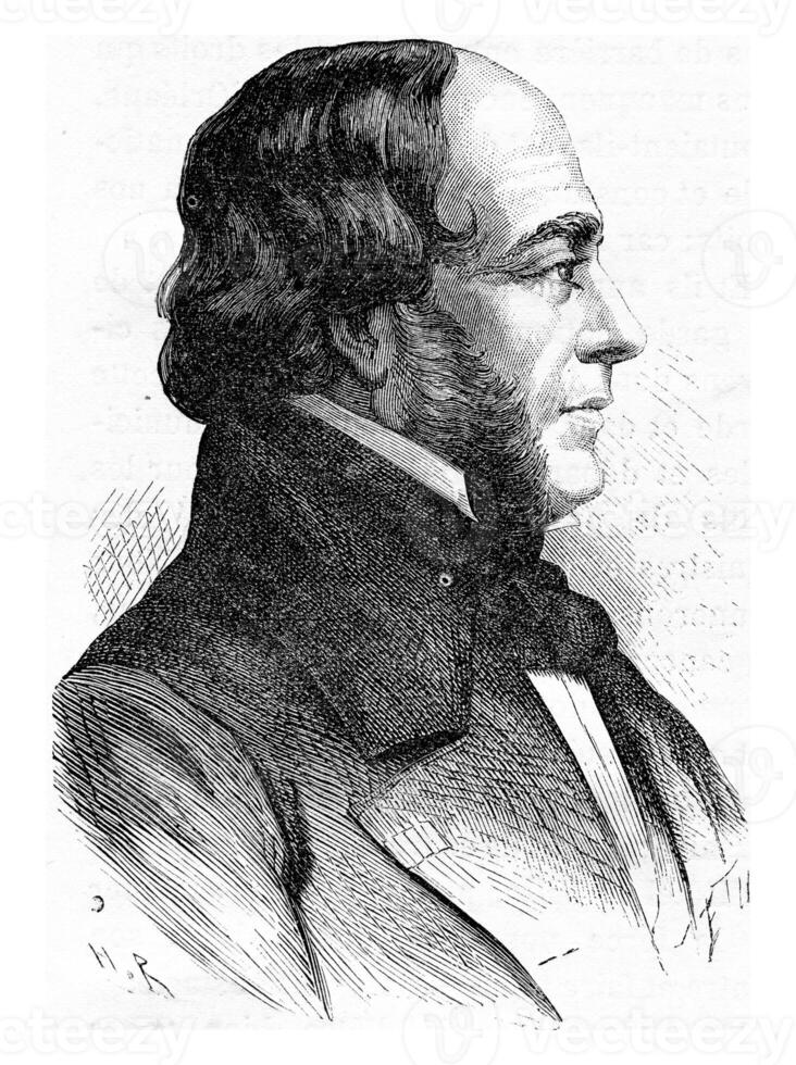 Claude Bernard, vintage engraving. photo