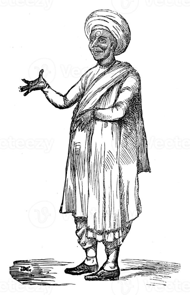 The vakeel the lawyer, vintage engraving. photo