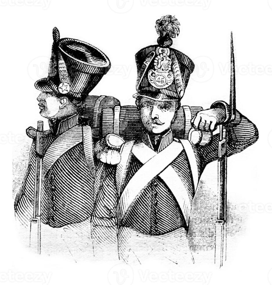 Ordinary shako, vintage engraving. photo