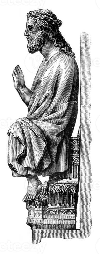 The great god of Therouanne in the Cathedral of Saint Omer, department of Pas de Calais, vintage engraving. photo