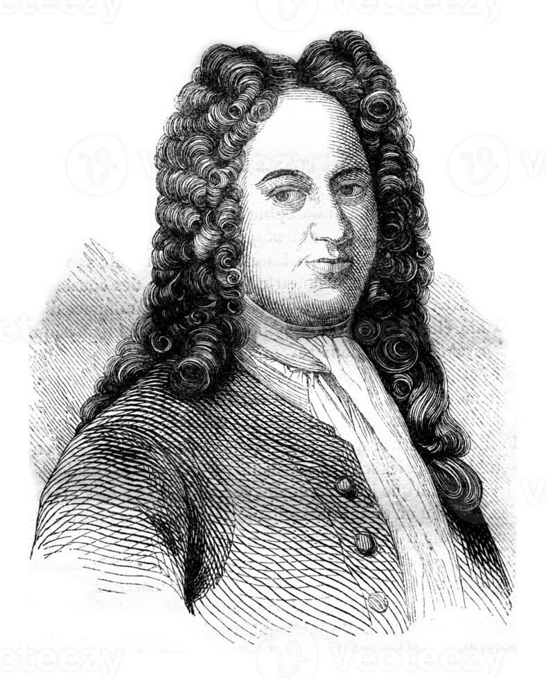 Portrait of Leibowitz after burning Grutzmacher, and facsimile of his signature, vintage engraving. photo