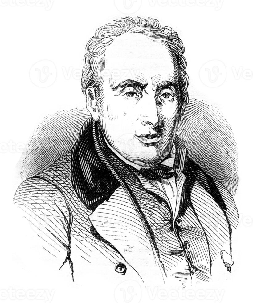 Richard Lenoir, vintage engraving. photo