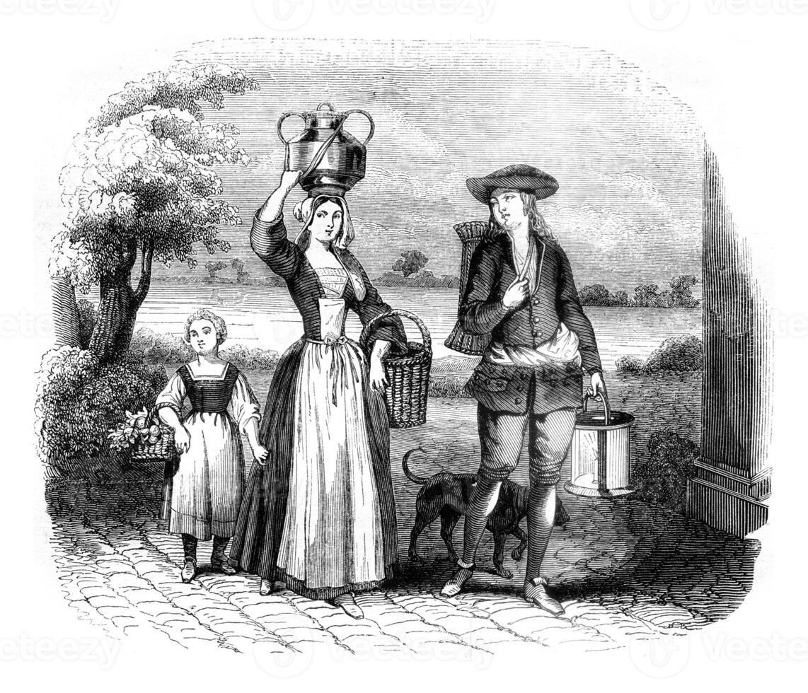 A merchant forgotten, vintage engraving. photo