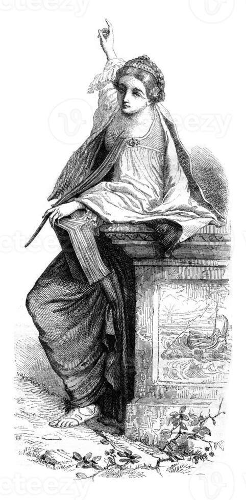 Hope, vintage engraving. photo