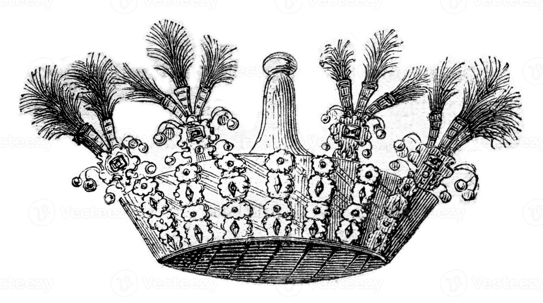 Crown, vintage engraving. photo
