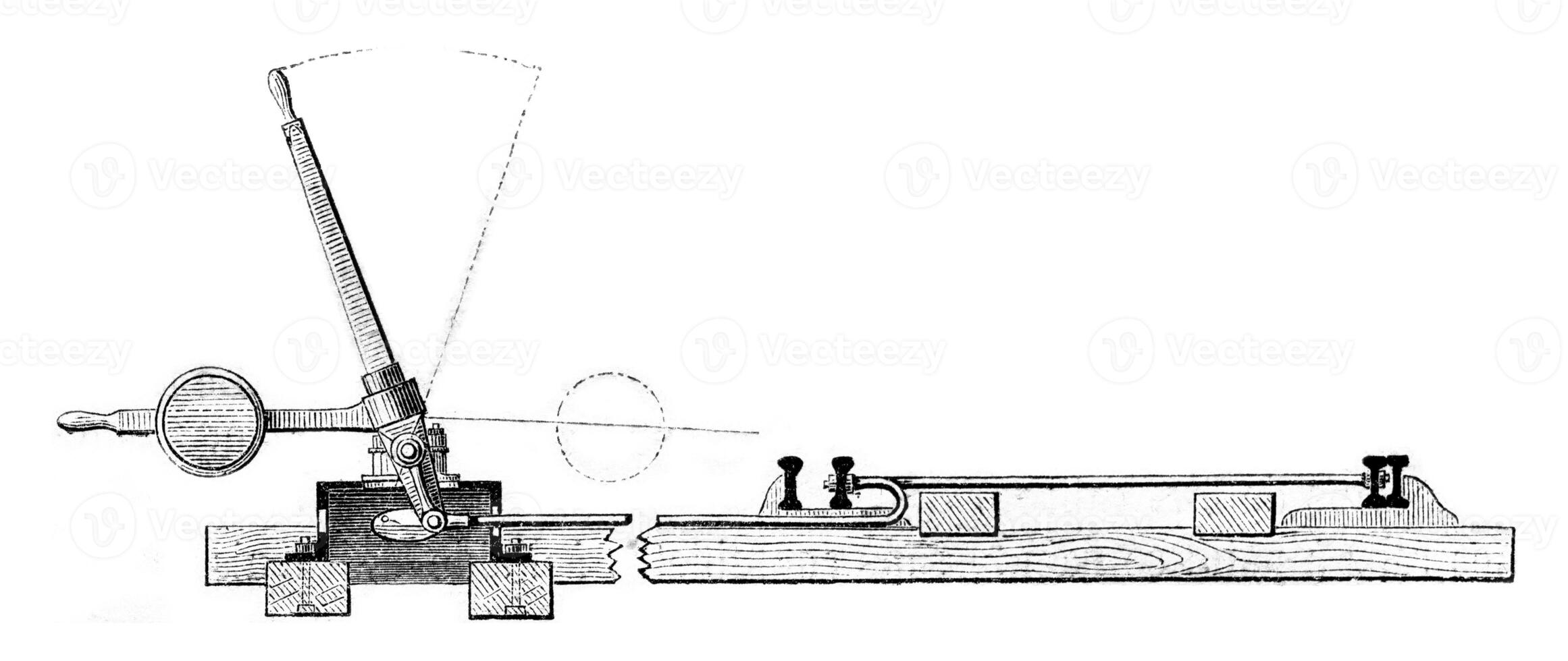 Simple vertical section hands to understand the manoeuvre, vintage engraving. photo