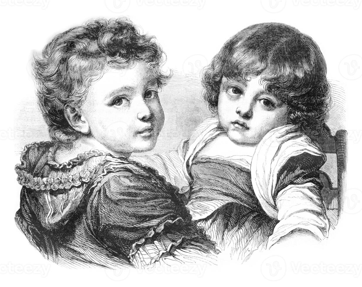 Museum of Montpellier, Greuze paintings, vintage engraving. photo