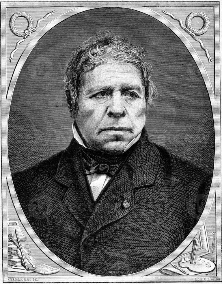 Ingres, vintage engraving. photo