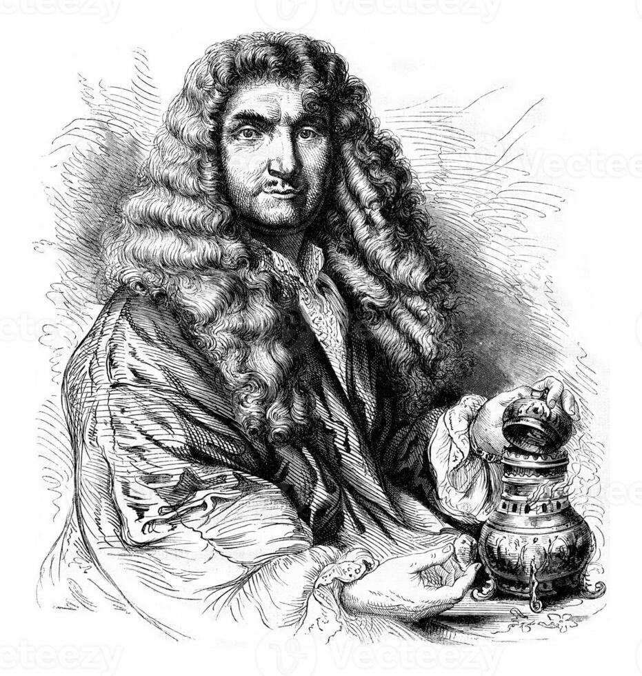 Jean Chabert, perfumer in Lyon, in the seventeenth century, vintage engraving. photo