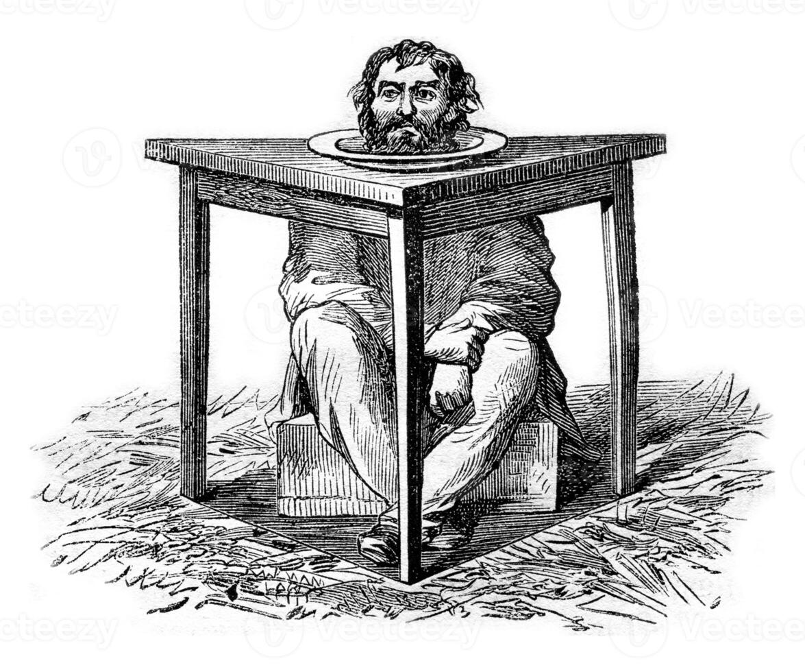 Reality, vintage engraving. photo