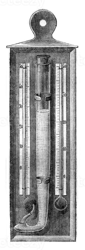 Psychrometer, vintage engraving. photo