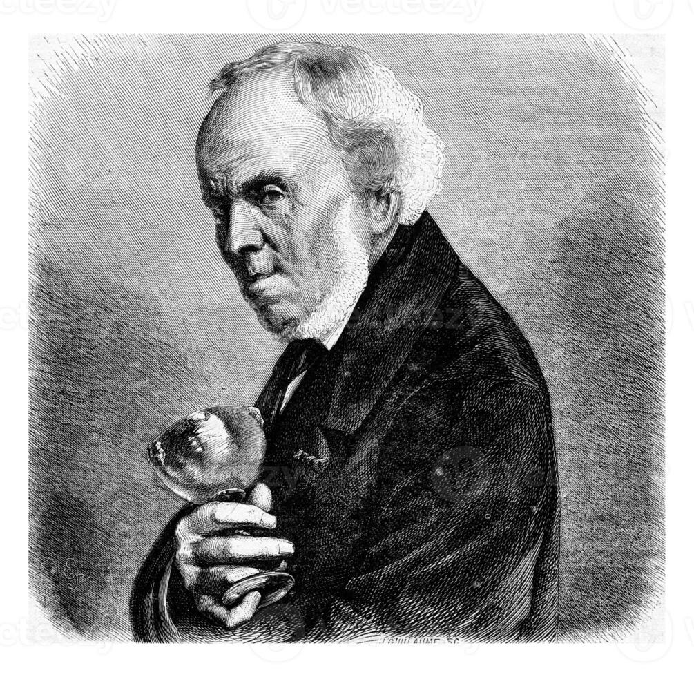 Denis Riocreux by Henri Regnault, vintage engraving. photo