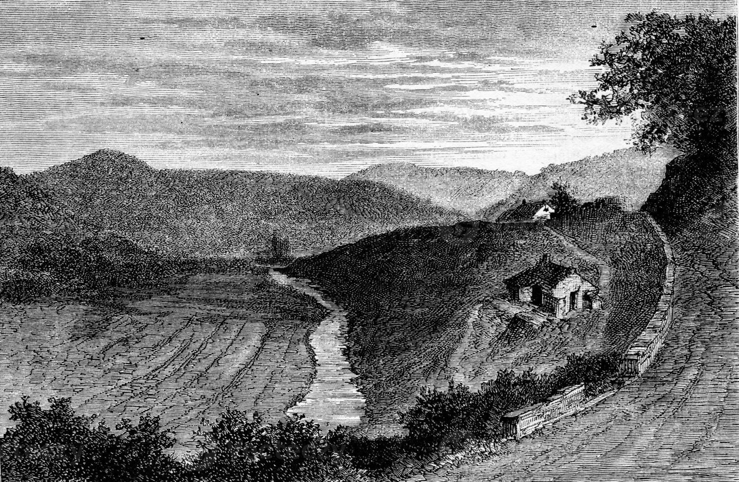 The Chairieres in Wallonia, Belgium. Drawing by Lancelot. photo