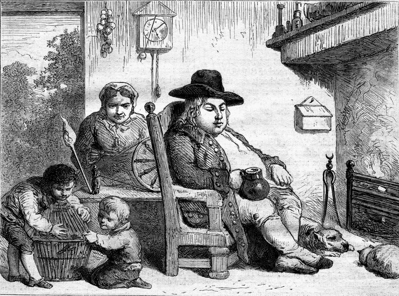 John Bull happy by Gillray, vintage engraving. photo